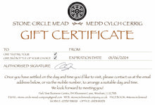 Load image into Gallery viewer, GIFT VOUCHER for a Meadery Tasting Tour (1 person) PLUS one 70cl bottle included
